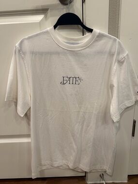 Hype White Short Sleeve Tee with Small Center Logo